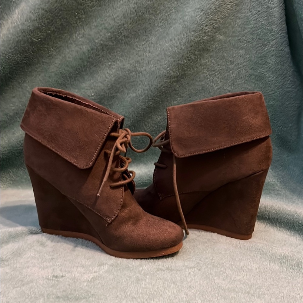 Mossimo Supply Co Brown Wedge Ankle Boots